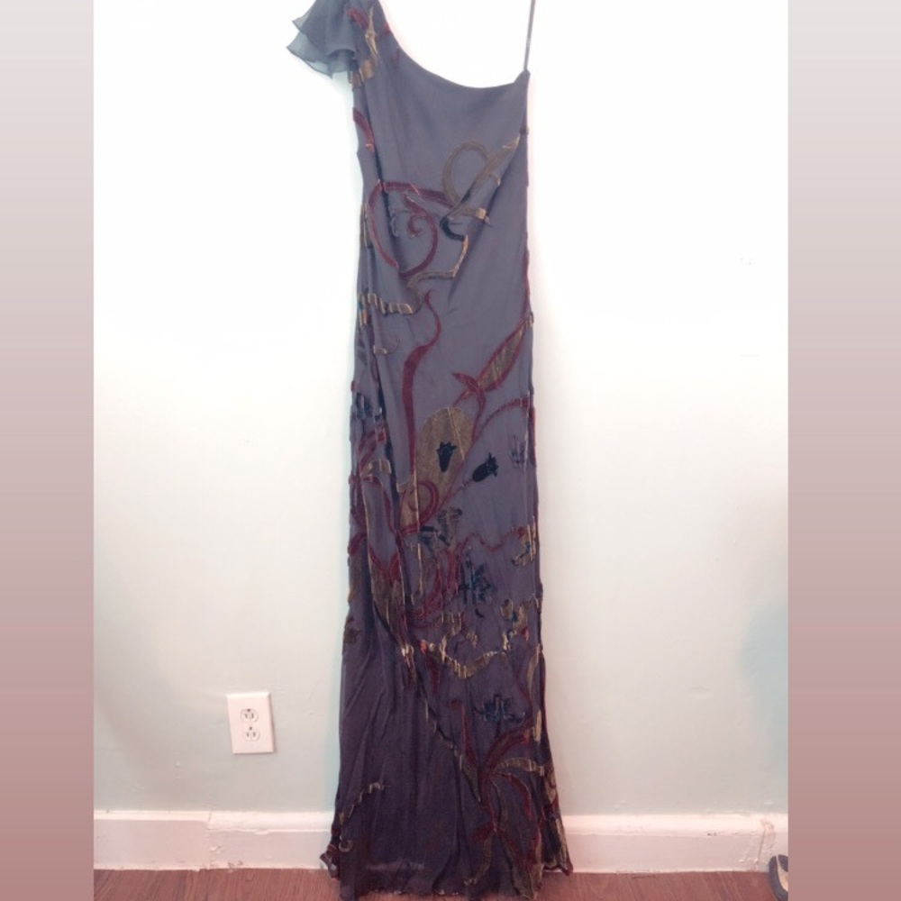 One Shoulder Floral Gown